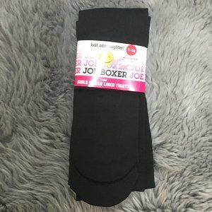 Joe Boxer | Girl's Fleece Lined Tights | Size 7-10 | Black